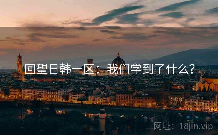 回望日韩一区:我们学到了什么? 回望日韩一区:我们学到了什么?